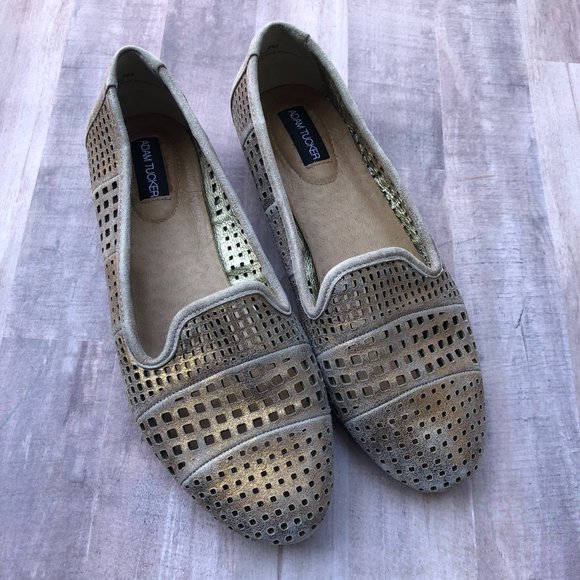 Adam Tucker Metallic Gold Harvard Leather Loafers - Picture 5 of 5